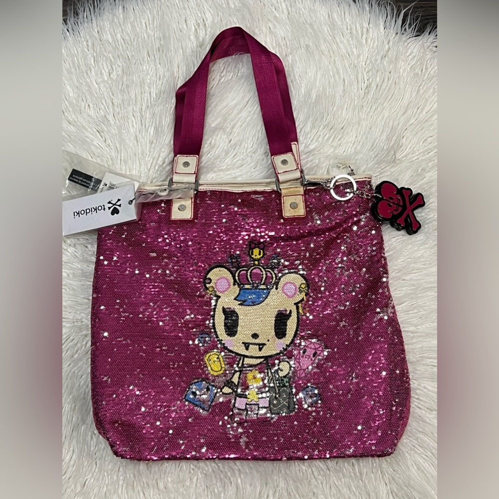 Tokidoki Savannah Sequin Bling Shoulder Hand Tote Bag